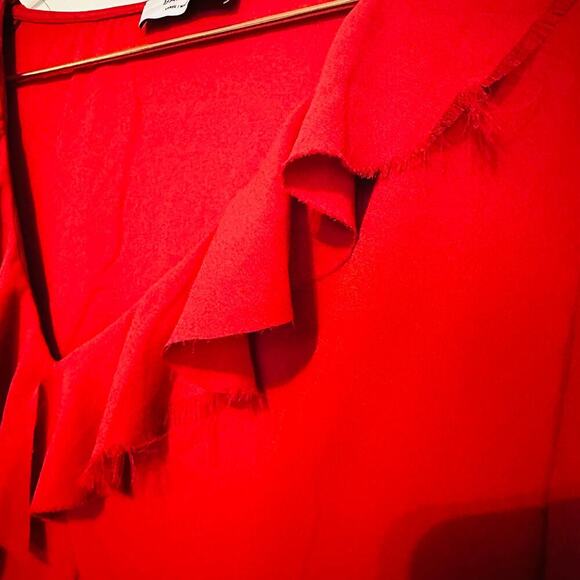 Bailey 44 Red Ruffled Layered Long Sleeve Blouse Size Large - Picture 9 of 11